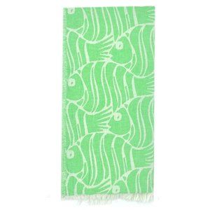 La Jolla Cove Green 100% Turkish Cotton Beach Bath Towels - Fish Towel
